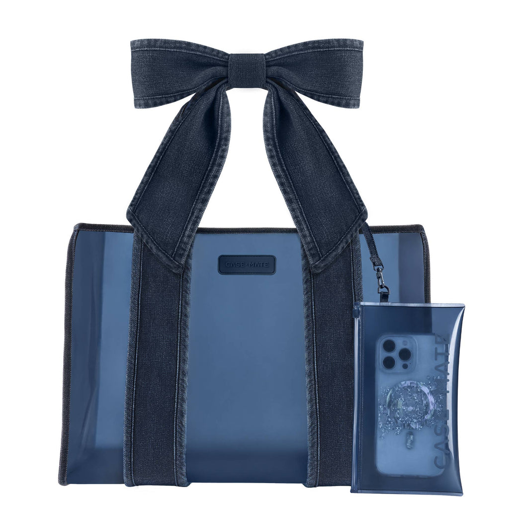 Denim Bow Jelly Tote Bag (Large)