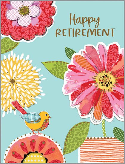 Retirement Greeting Card - Birds and Blooms