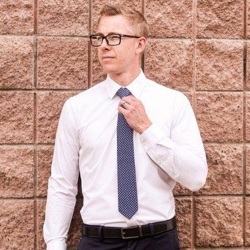 Hustle Performance Dress Shirt - White Long Sleeve