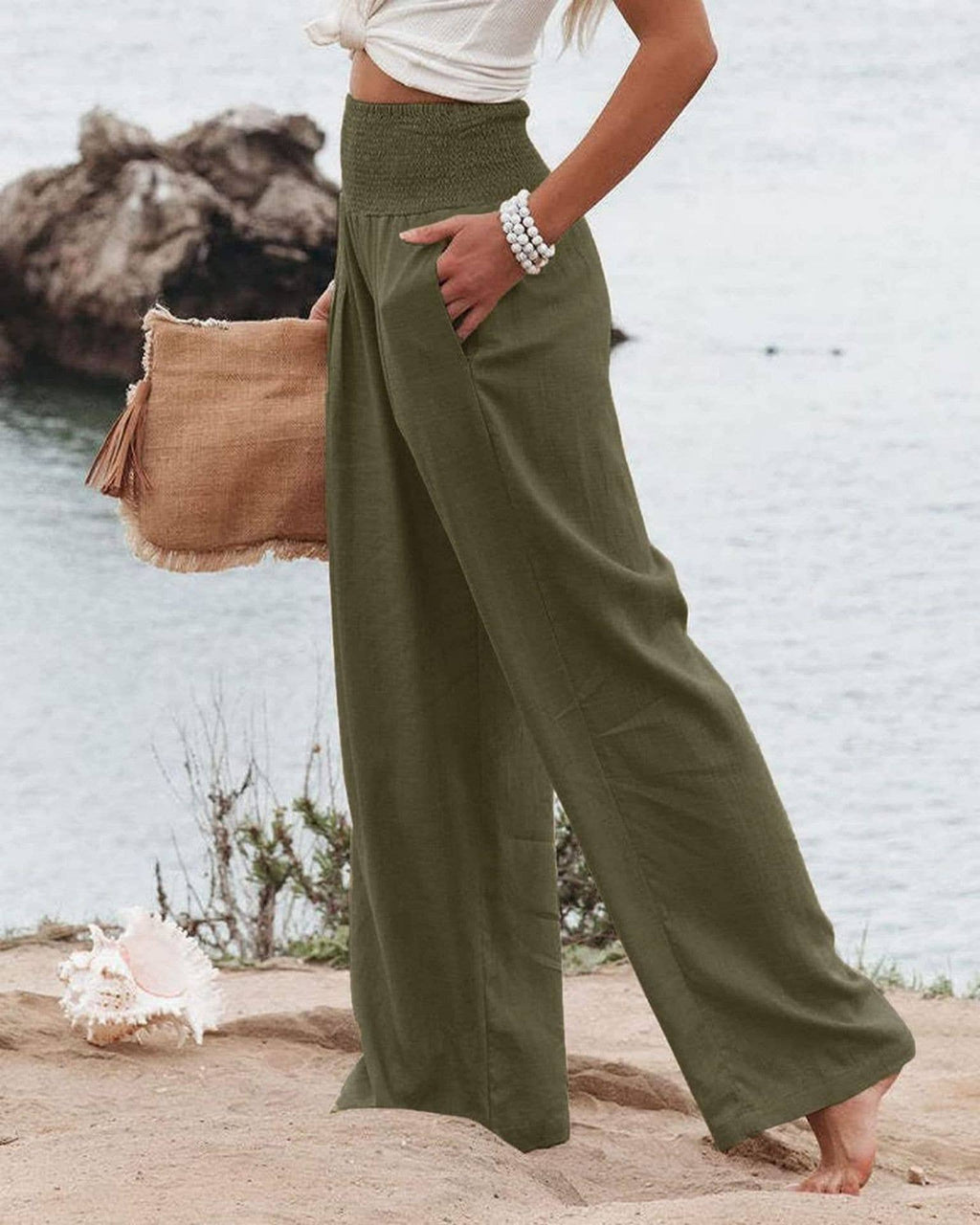 STYLE COTTON SLACKS MADE OF OLD MID-RISE SLACKS