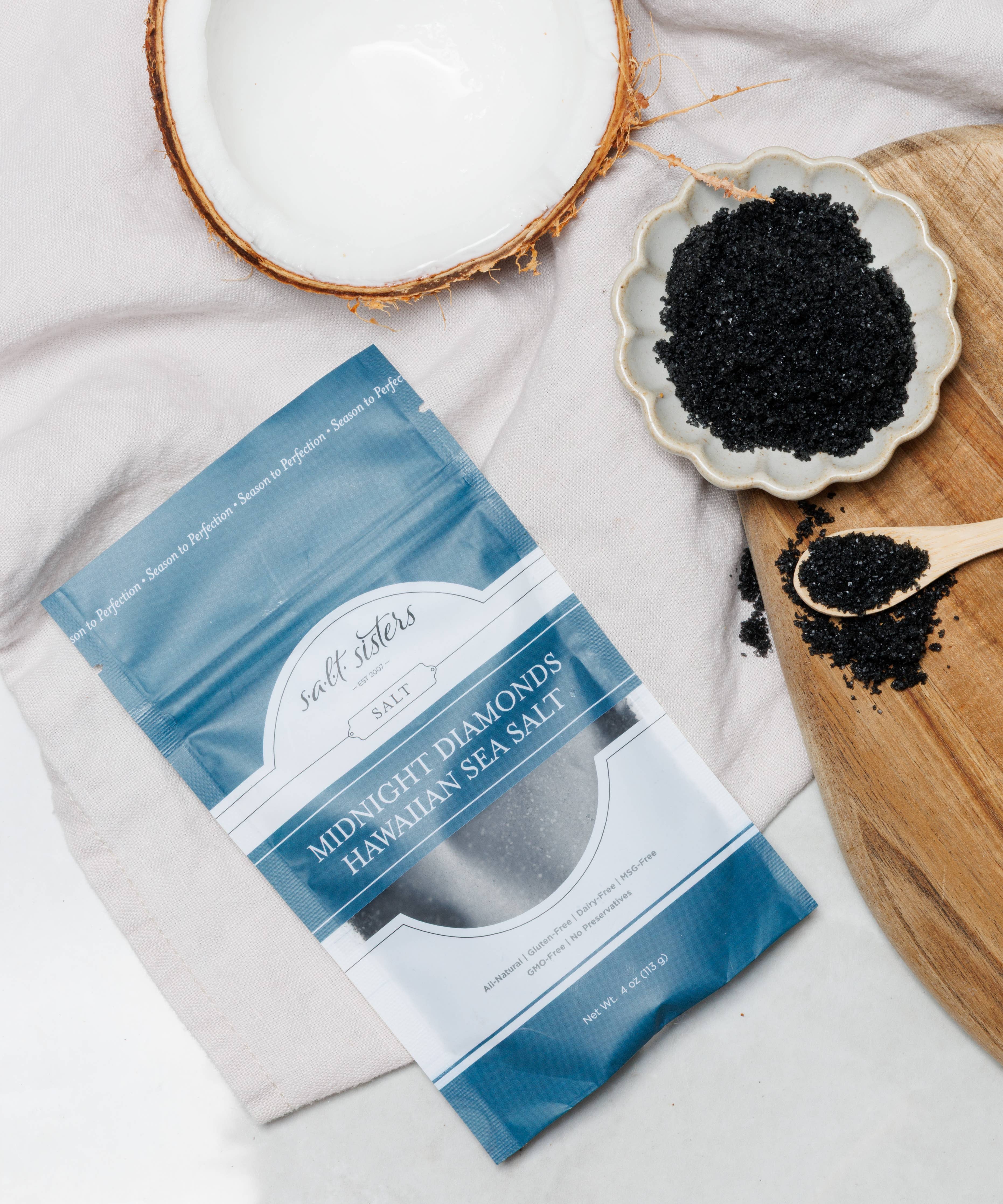 Sea Salt - Hawaiian - Midnight Diamonds - Fine - 4 oz Bag