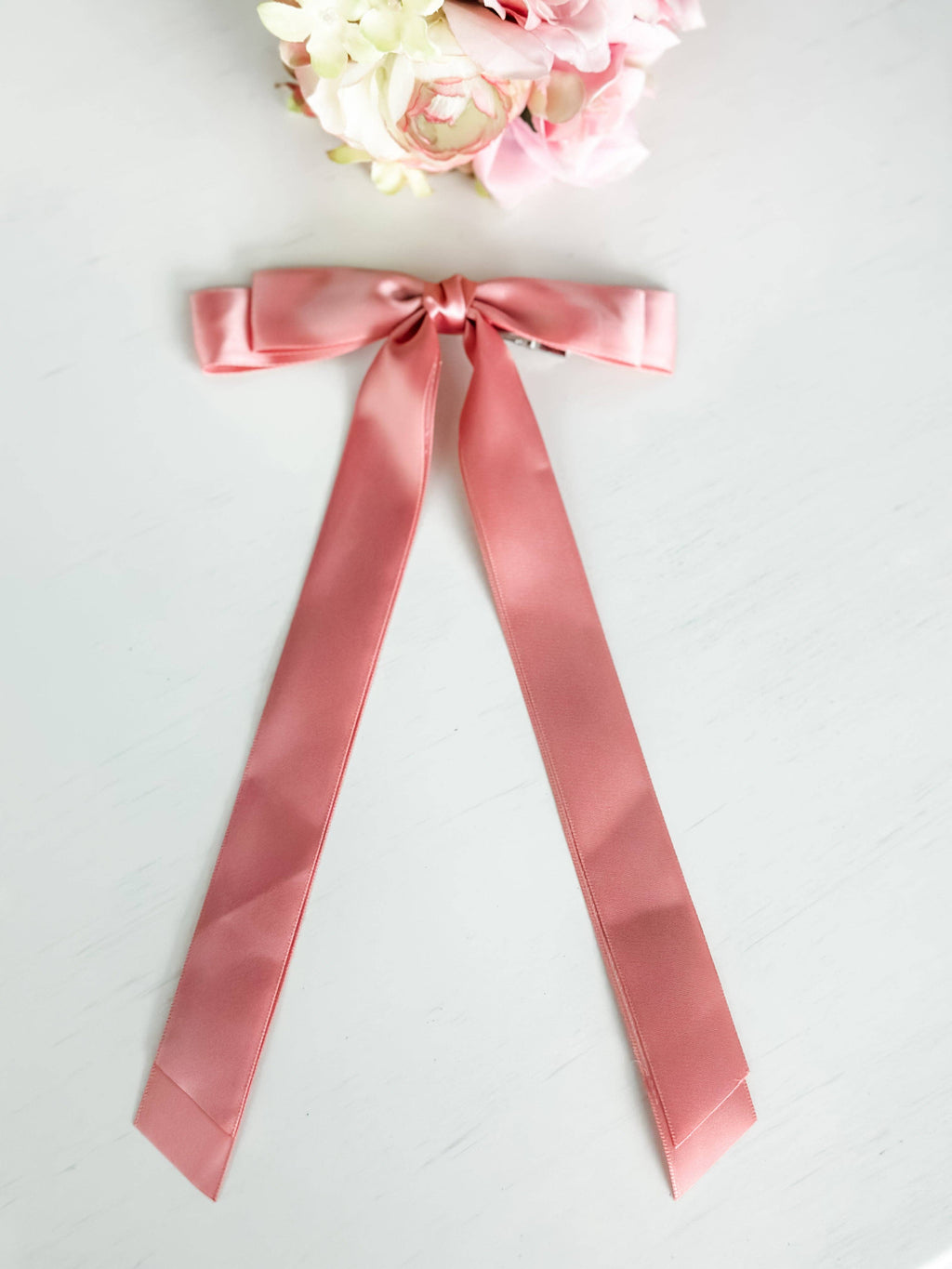 Classic Satin Bow With Clip "Mauve"