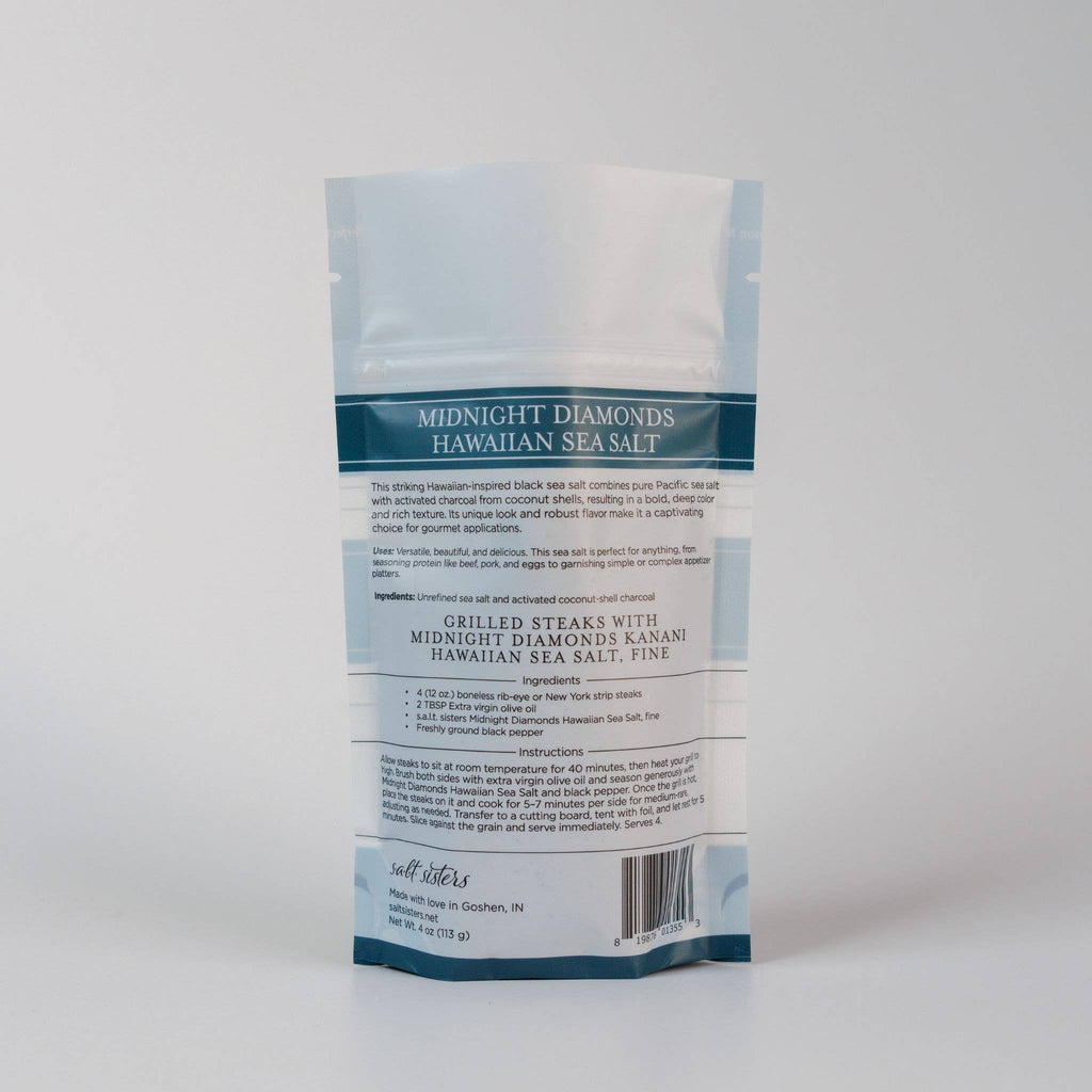 Sea Salt - Hawaiian - Midnight Diamonds - Fine - 4 oz Bag