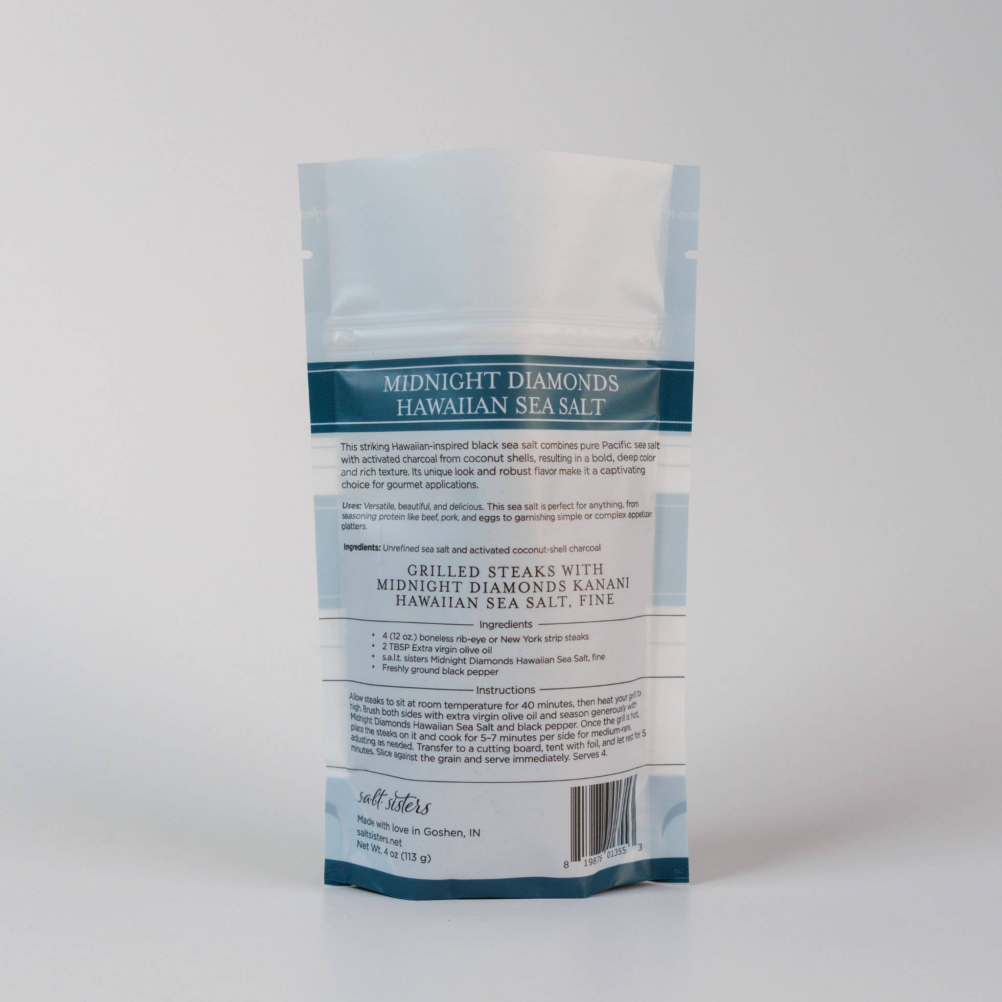 Sea Salt - Hawaiian - Midnight Diamonds - Fine - 4 oz Bag