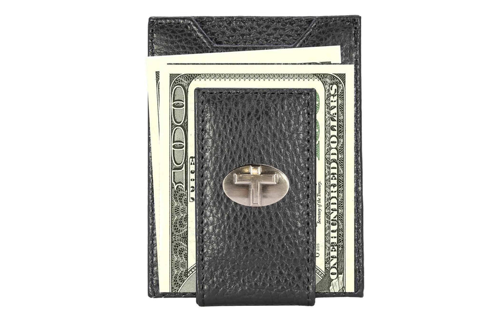 Christian Cross Magnetic Leather Slim Wallet
