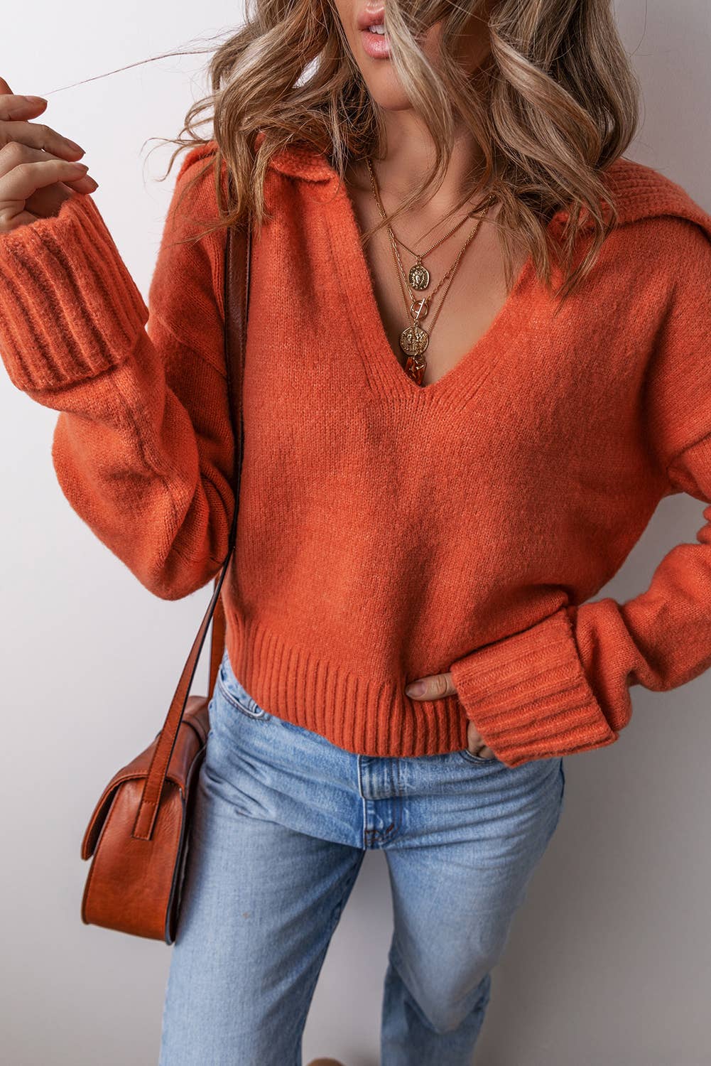 Lilly Collared Ribbed Edge Sweater