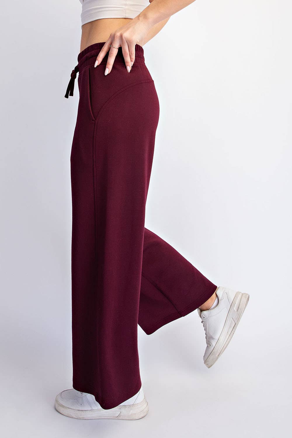 Modal Scuba Cropped Wide Pant - Rae Mode - Espresso / Black
