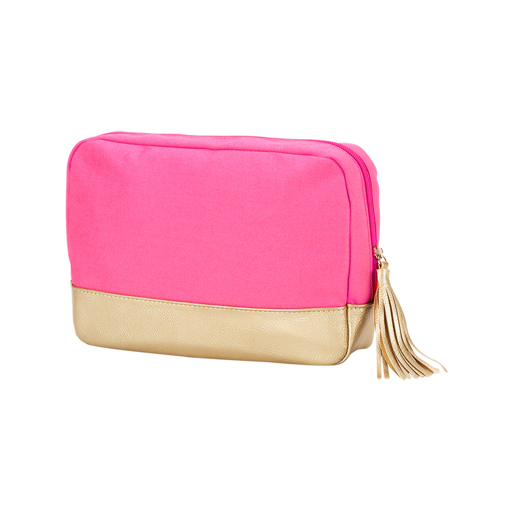 Hot Pink Cabana Cosmetic Bag
