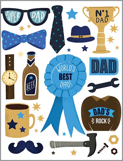 Father's Day Greeting Card - Father's Icons
