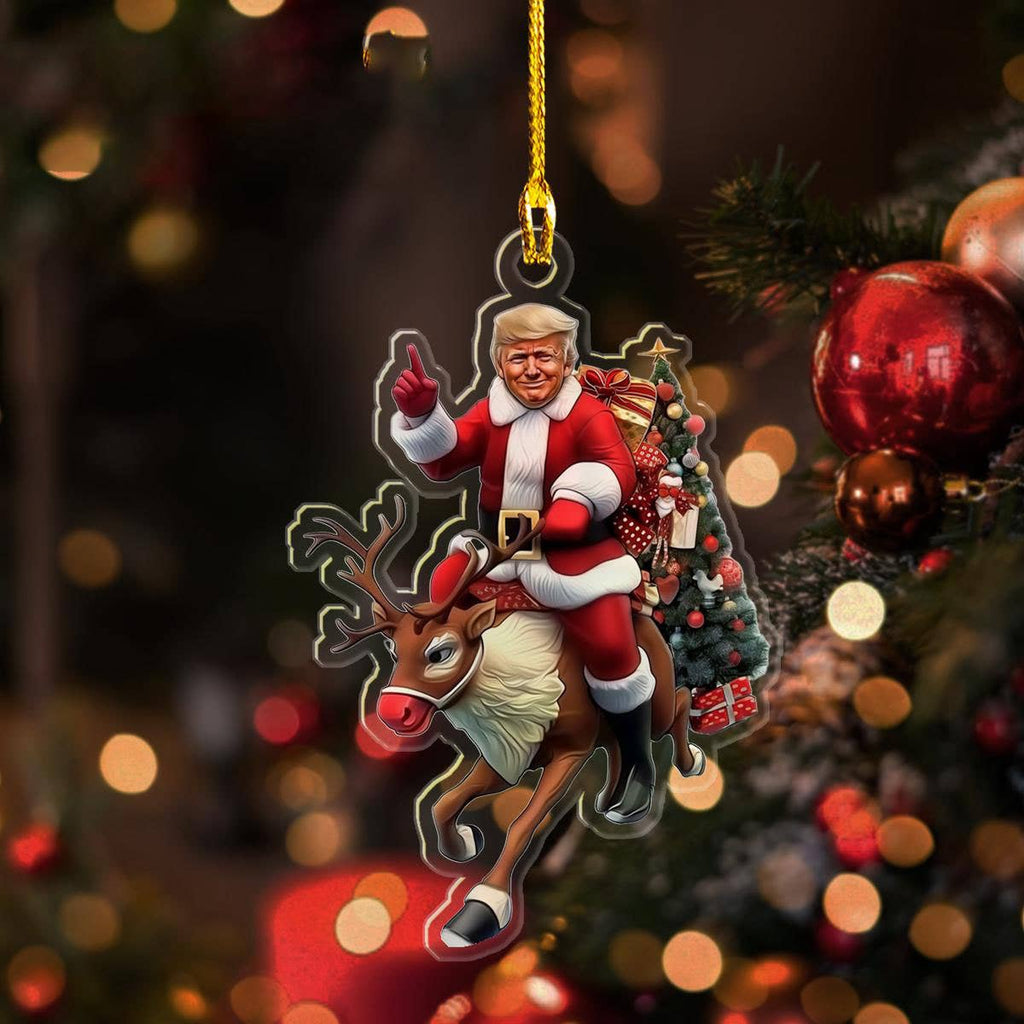 Santa Trump Ornament, Humorous Trump Christmas Ornament