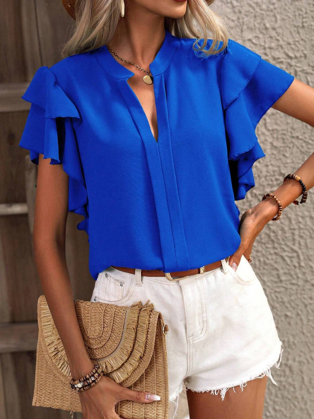Callie Double-layer Ruffle Sleeve Top