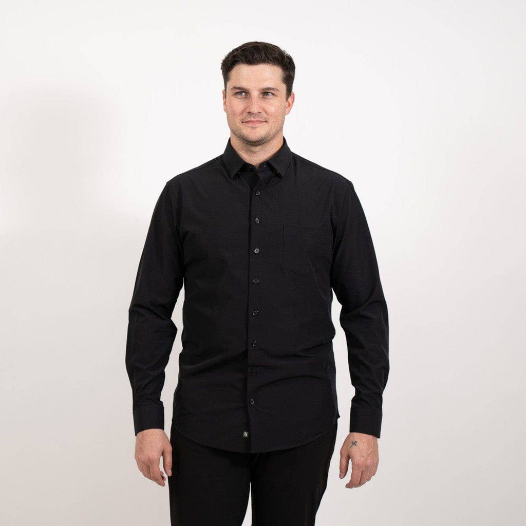Hustle Performance Dress Shirt - Black Long Sleeve