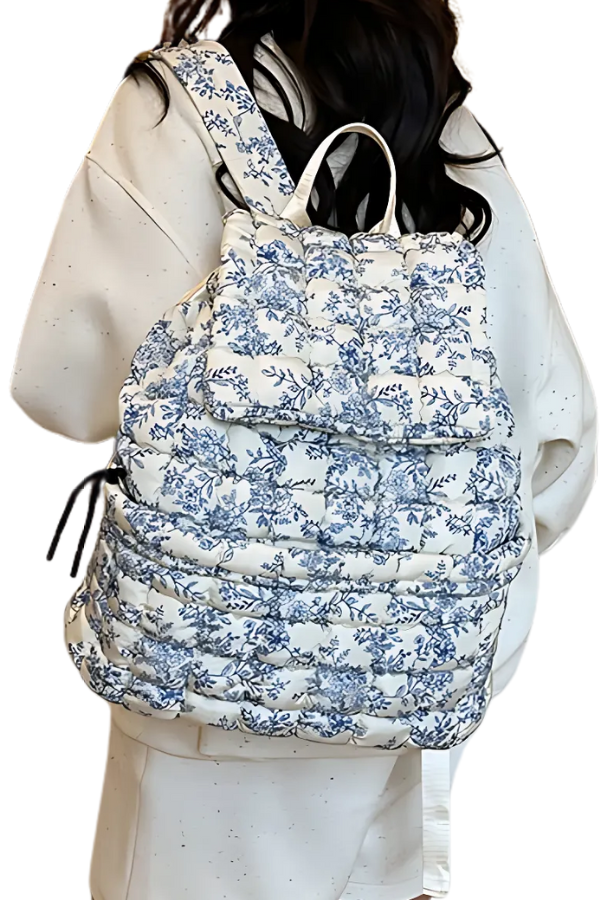Sylvia Blue Floral Backpack