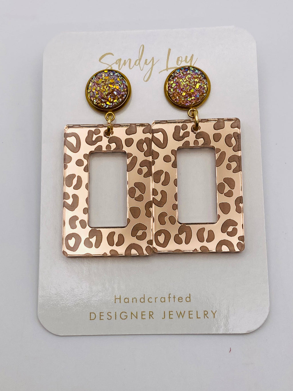 Leopard Luxe Mirror Earrings