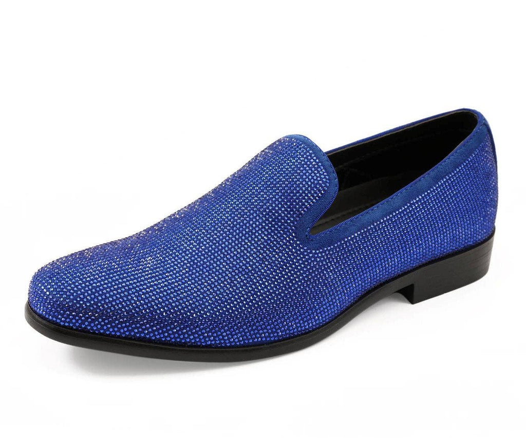 Dazzle Slip-On Dress Loafer - Royal Blue Embellished Rhinestone