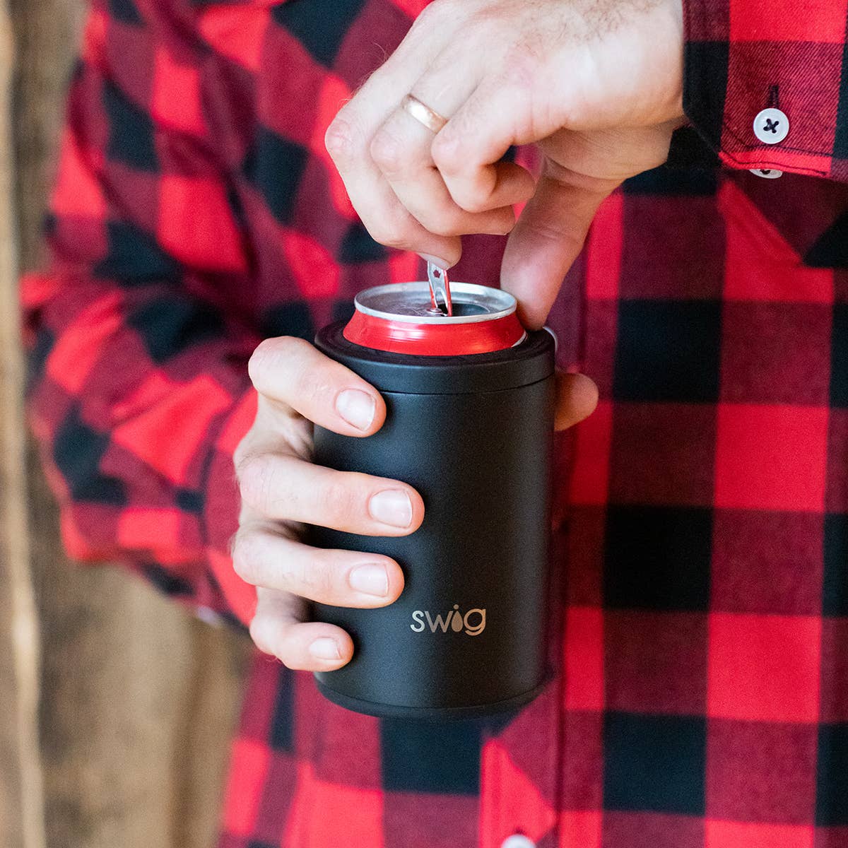 Swig Black Can + Bottle Cooler (12oz)