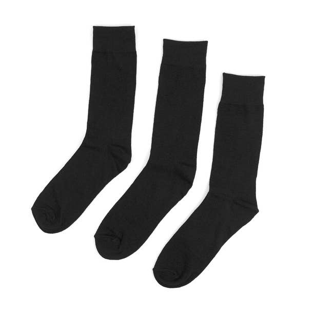 Solid Black Dress Socks
