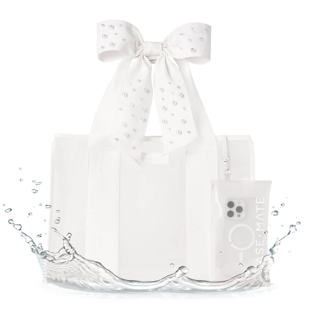 Case-Mate Ivory Pearl Bow Jelly Tote Bag