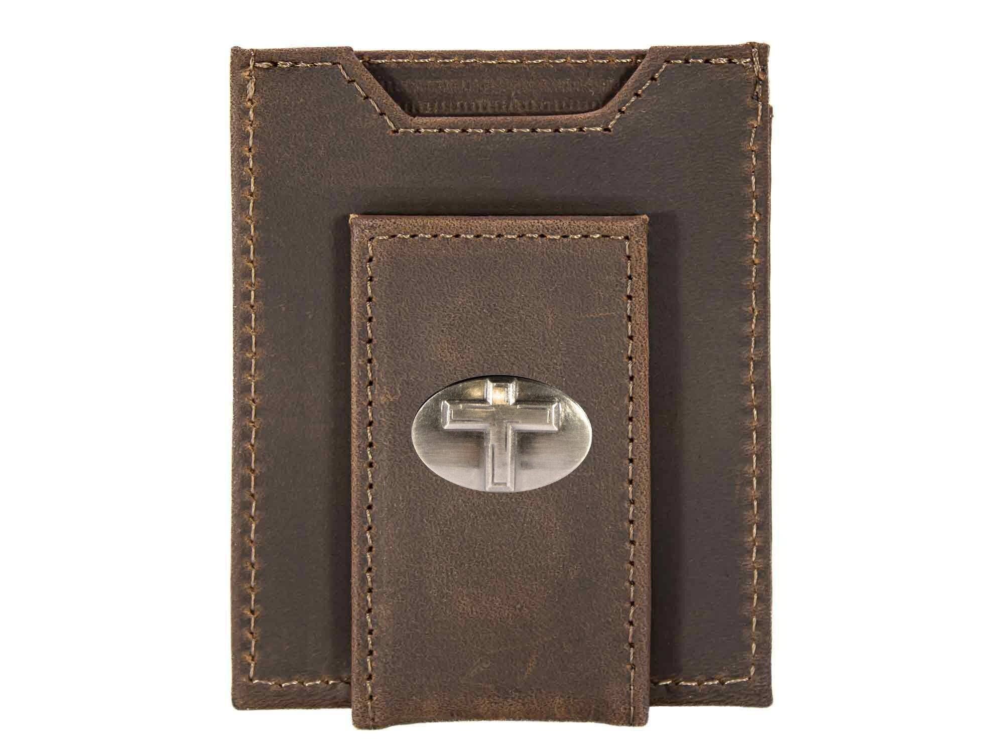 Christian Cross Magnetic Leather Slim Wallet