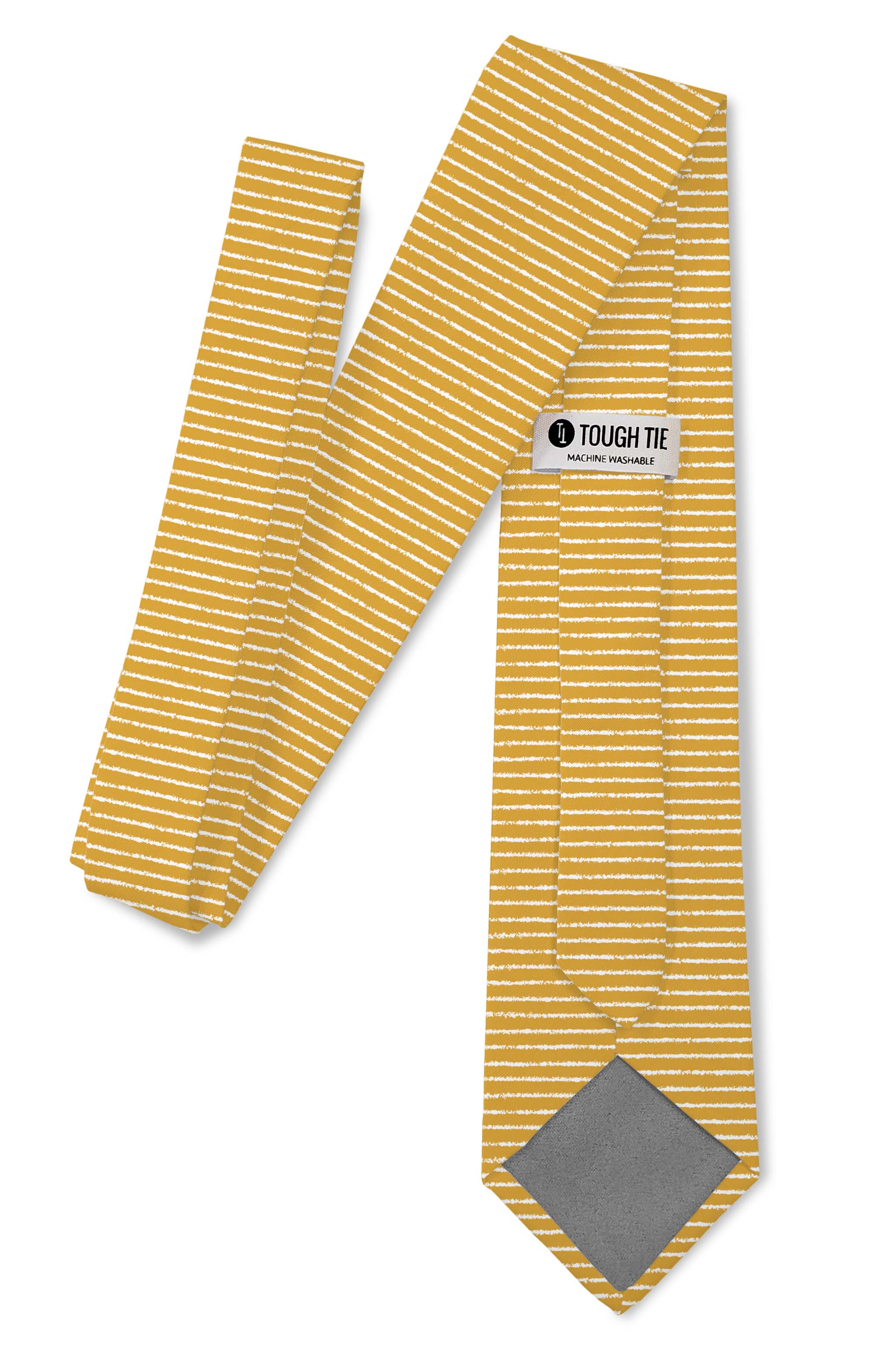 Tough Apparel Banks Yellow White Horizontal Stripe Mens Tie