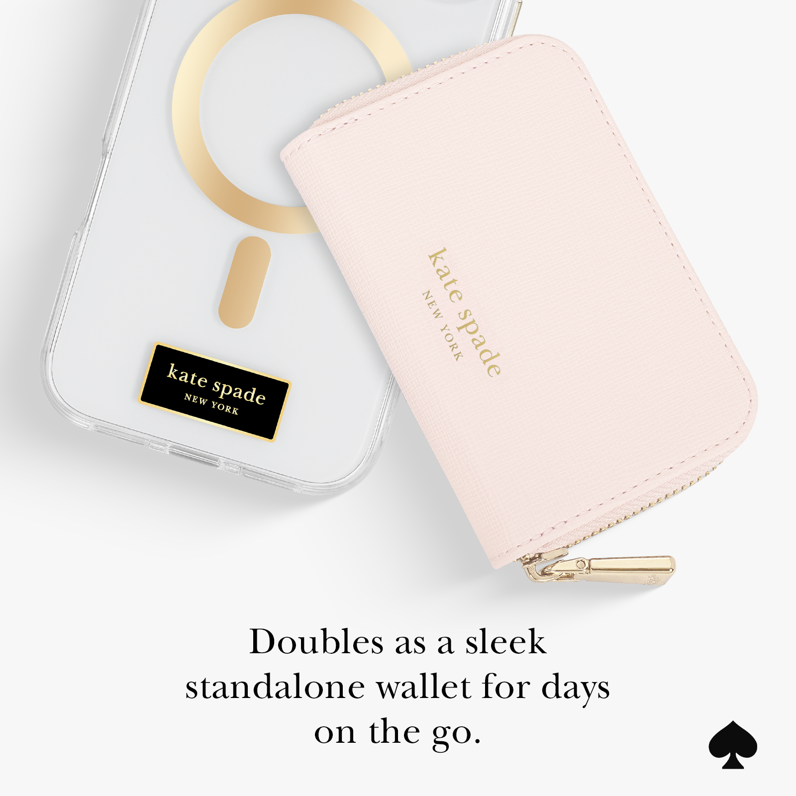 Kate Spade New York Chalk Pink Devin Zip MagSafe Wallet