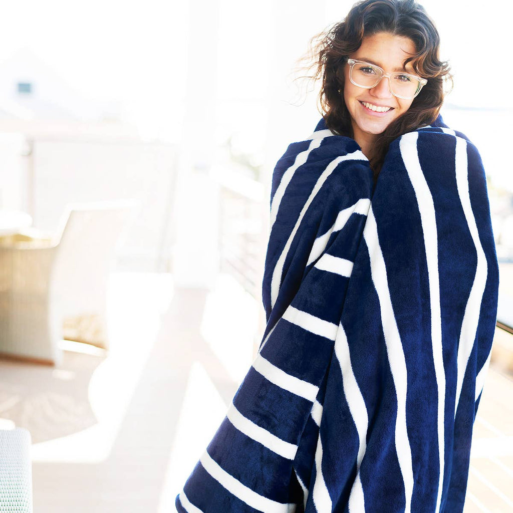 Navy Stripe Blanket
