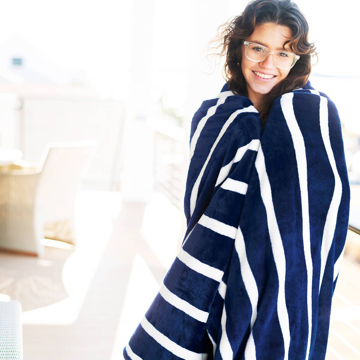 Navy Stripe Blanket