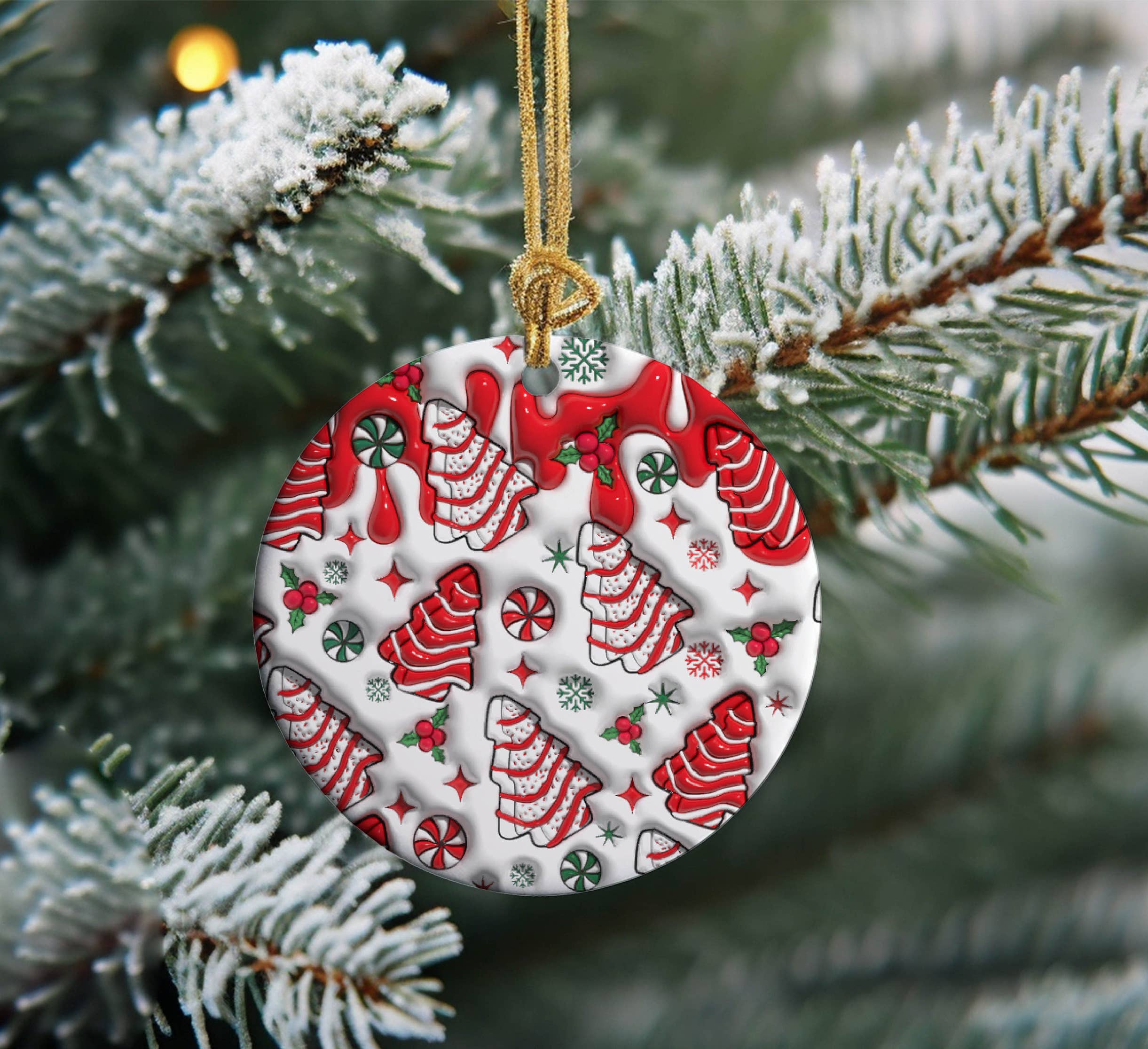 Cute Christmas Ornament, Red Christmas Tree Ornament