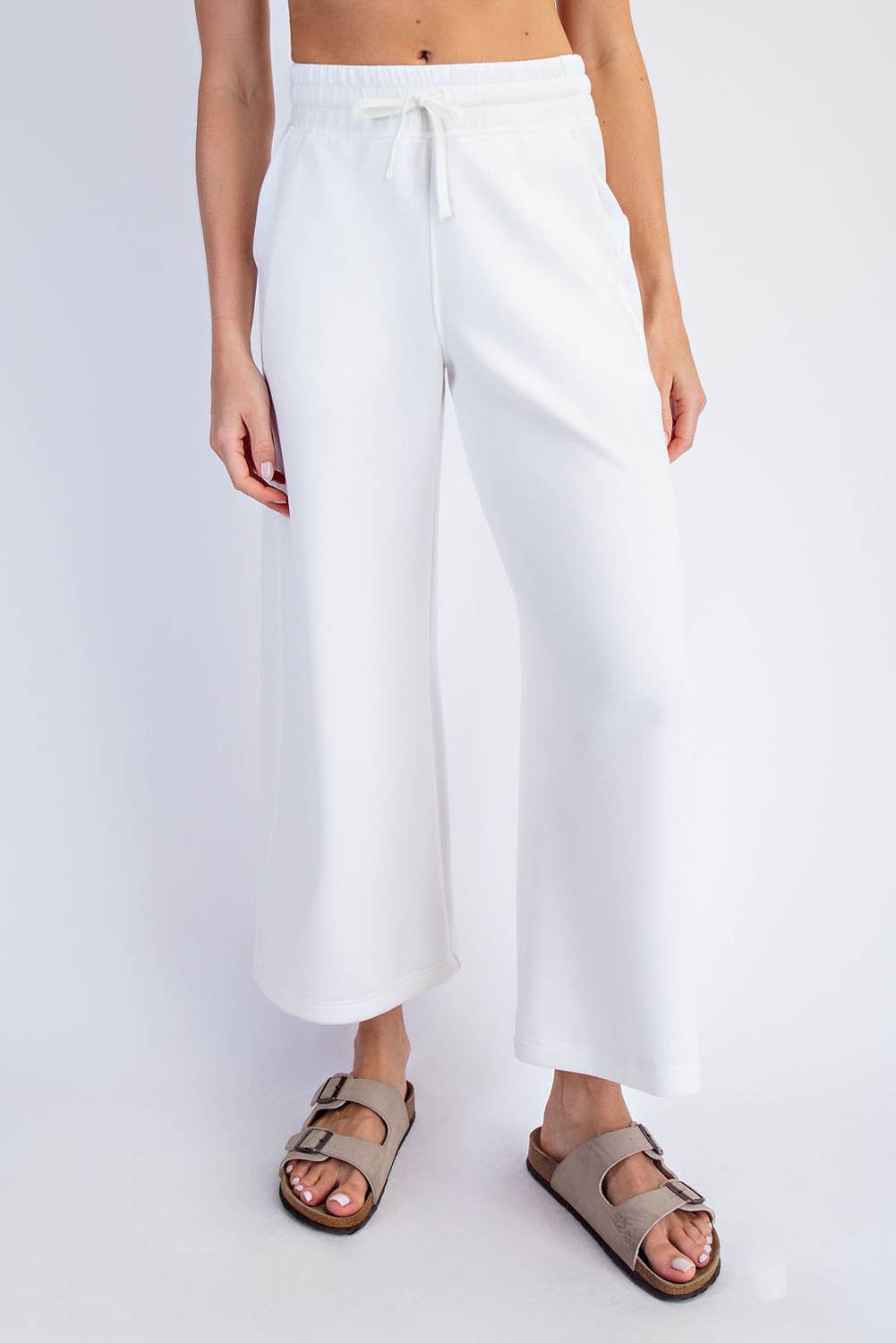 Modal Scuba Cropped Wide Pant - Rae Mode - Espresso / Black