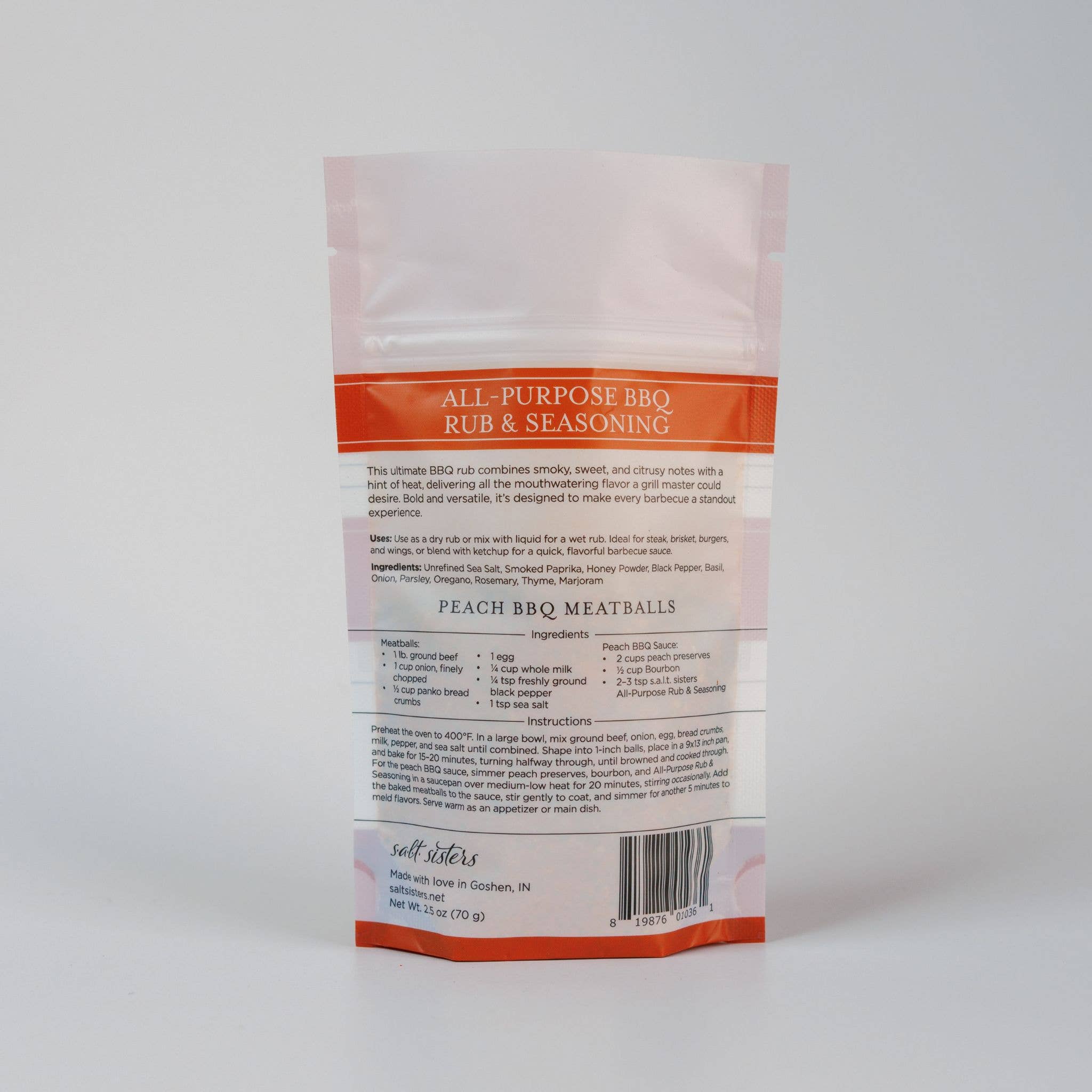 Rub & Seasoning Mix - All–Purpose BBQ - 2.5 oz Bag