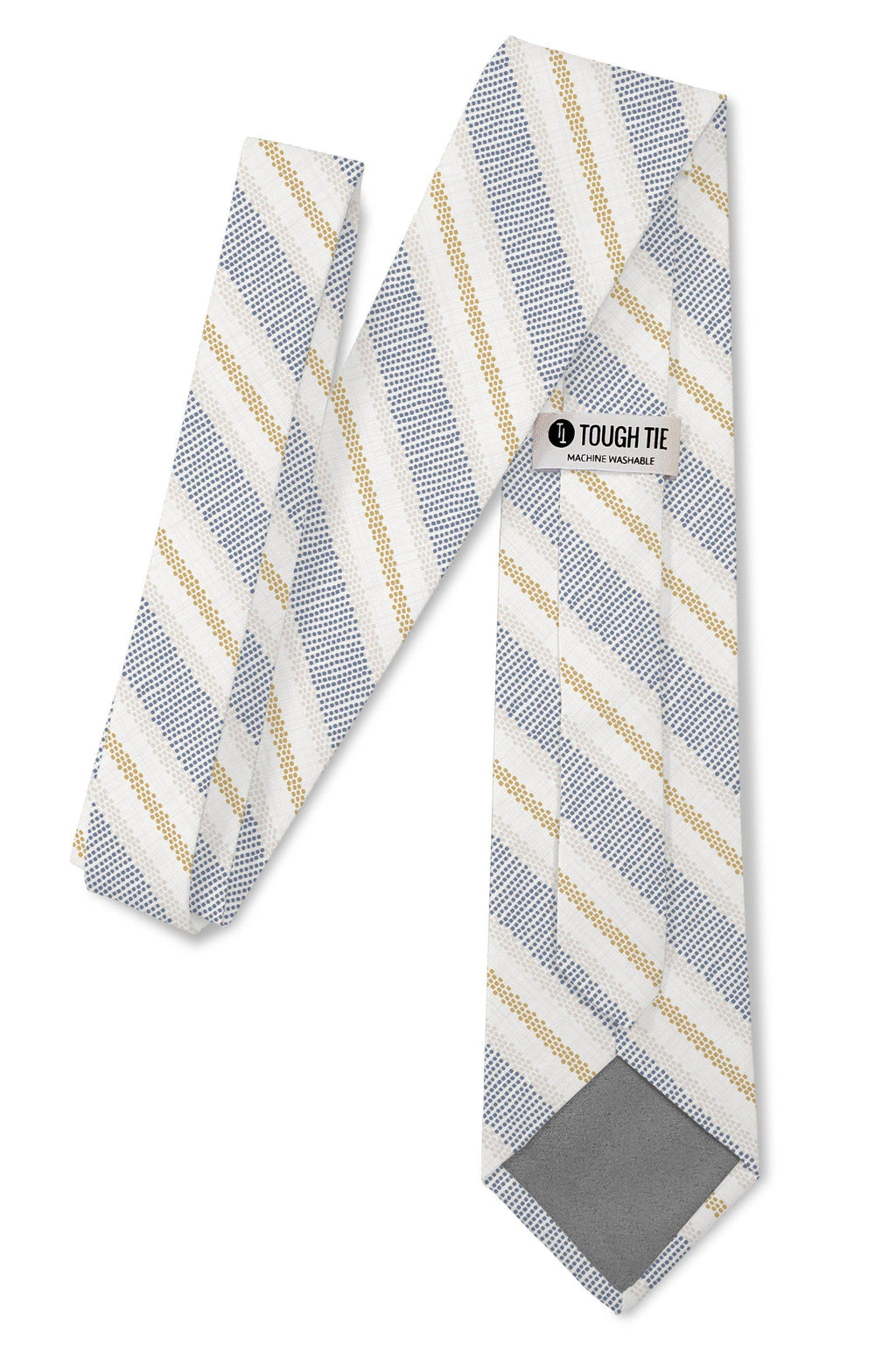 Calico Blue Yellow Textured Stripe Tie