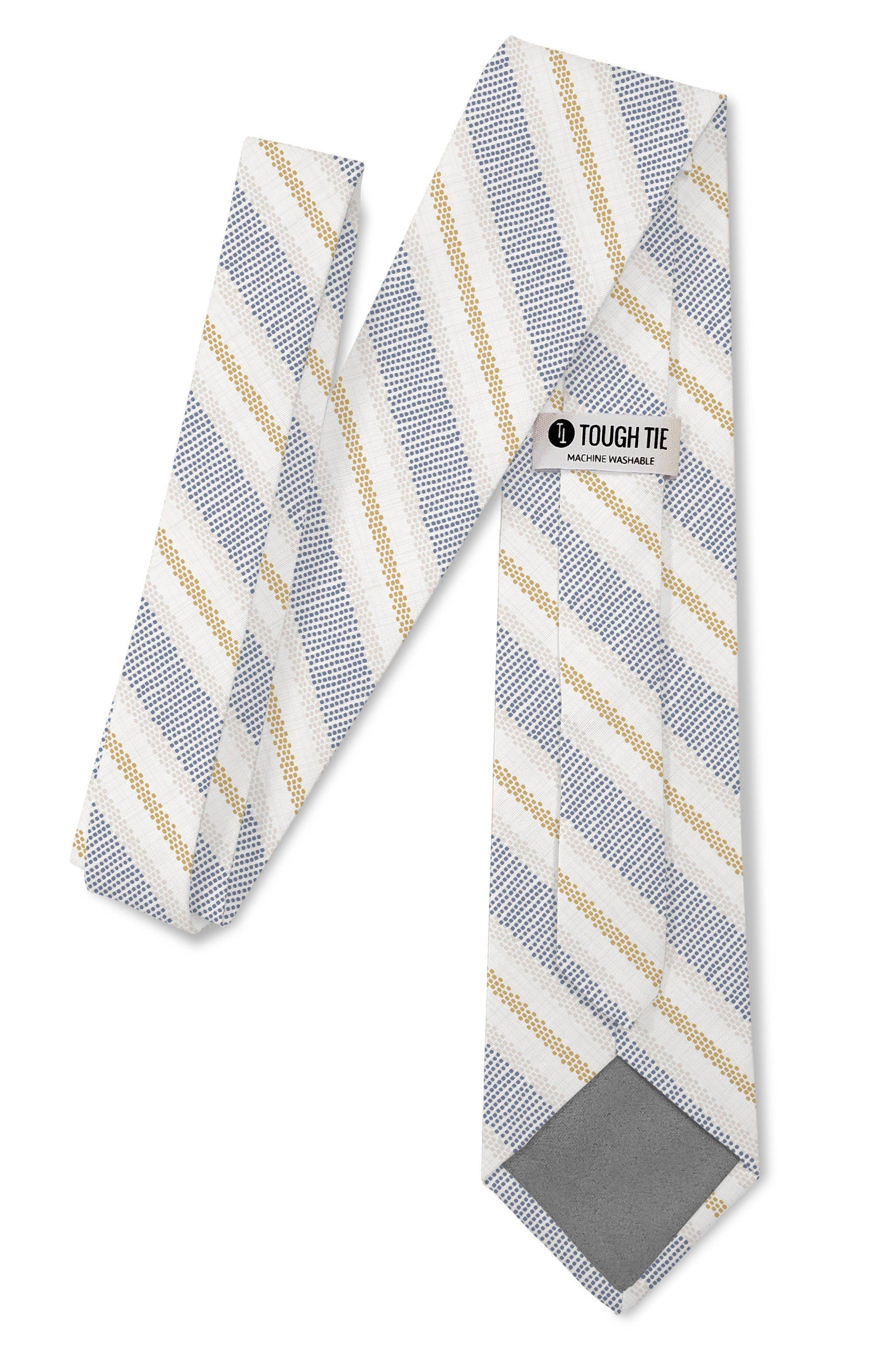 Calico Blue Yellow Textured Stripe Tie