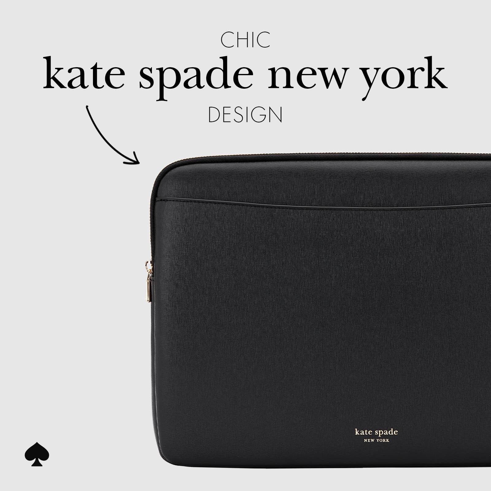 Kate Spade New York Laptop Sleeve 16" Black Saffiano