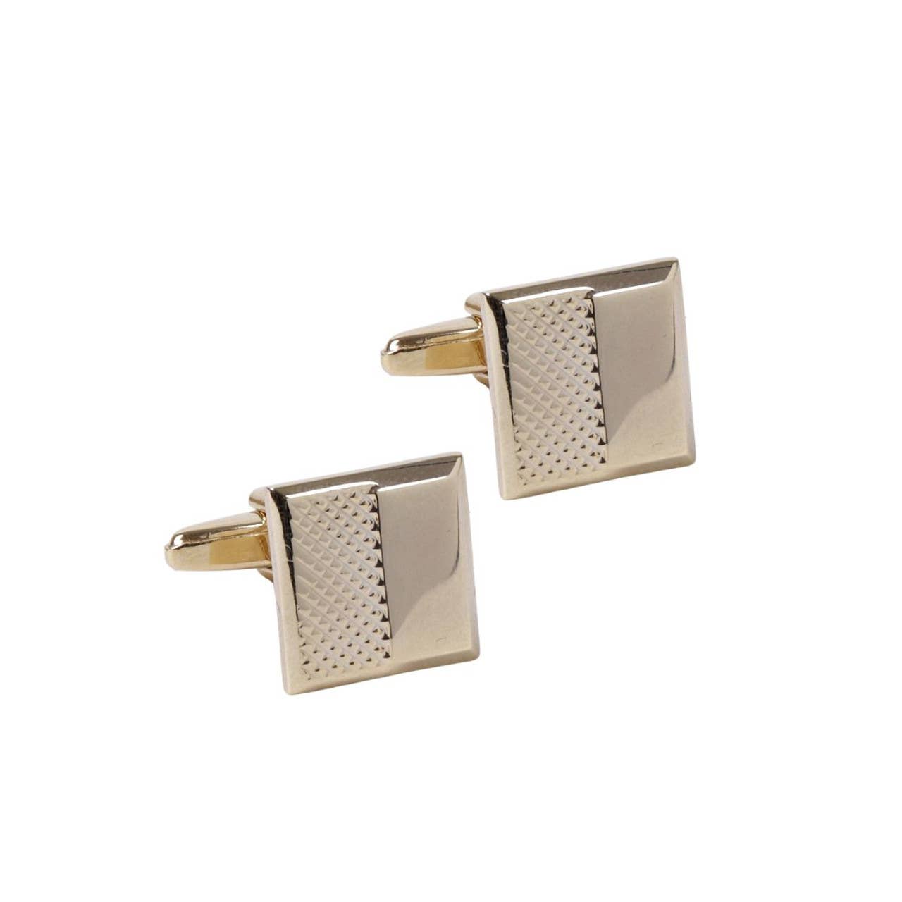 Gold Half Texture Square Cufflinks