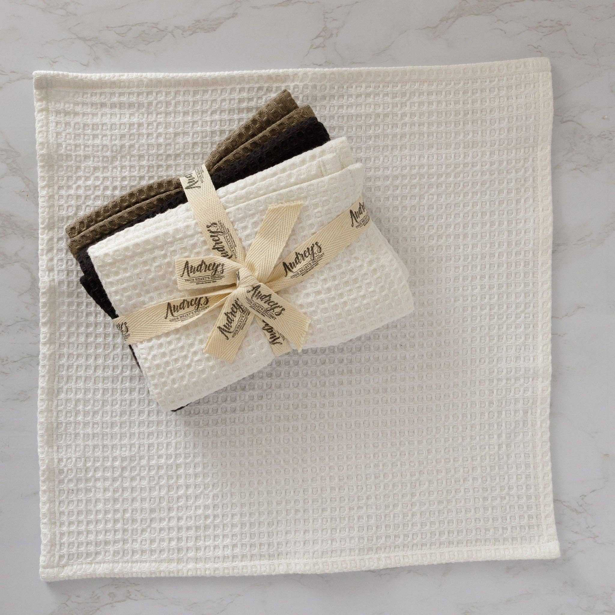 Dish Cloth Set - White, Black, And Gray Waffle (Pk/03 Ast)