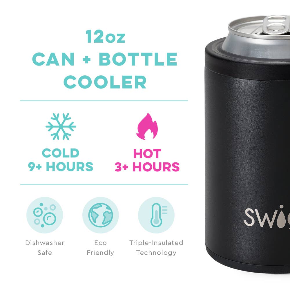 Swig Black Can + Bottle Cooler (12oz)