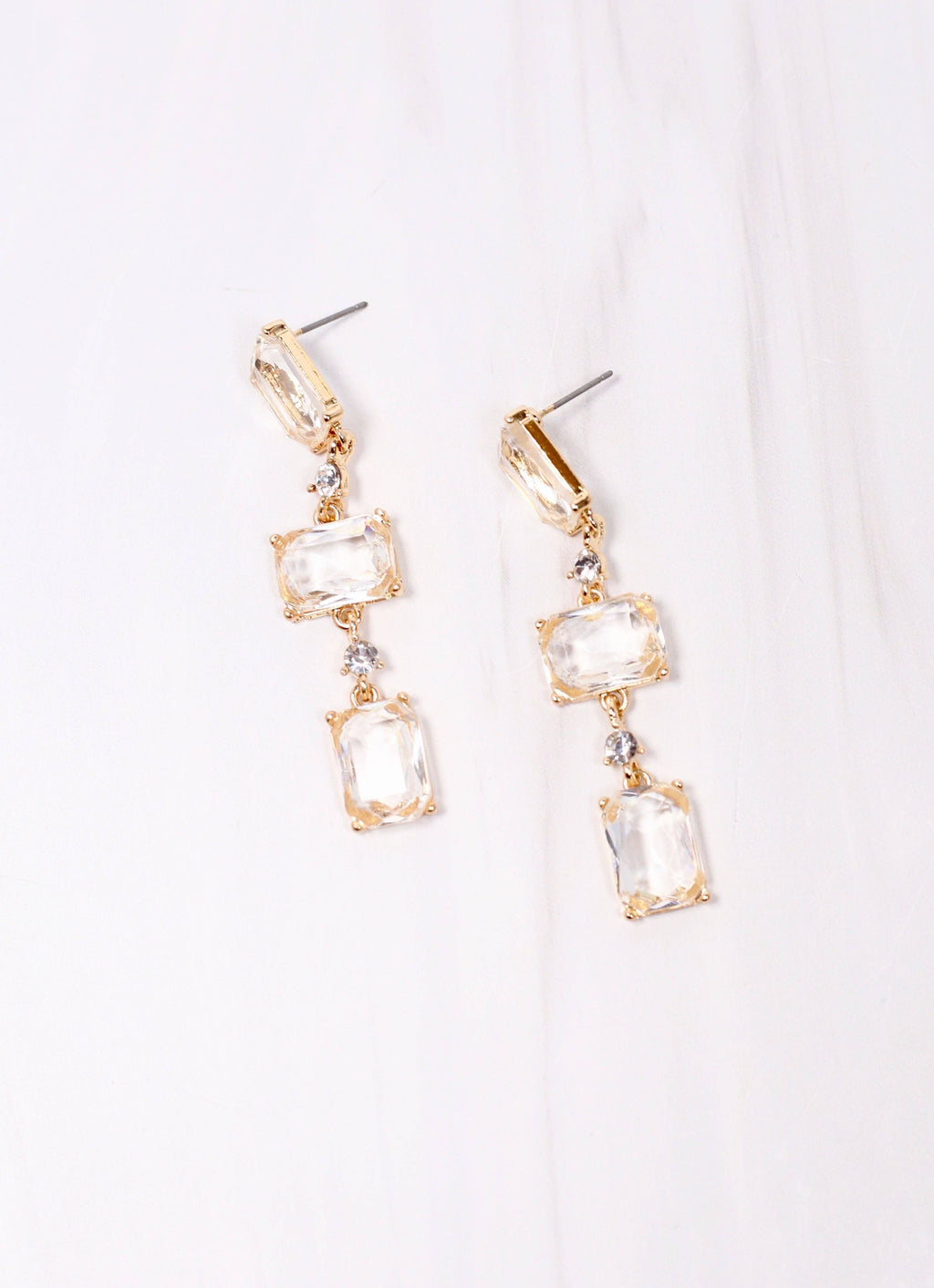 Minden Stone Drop Earring CLEAR