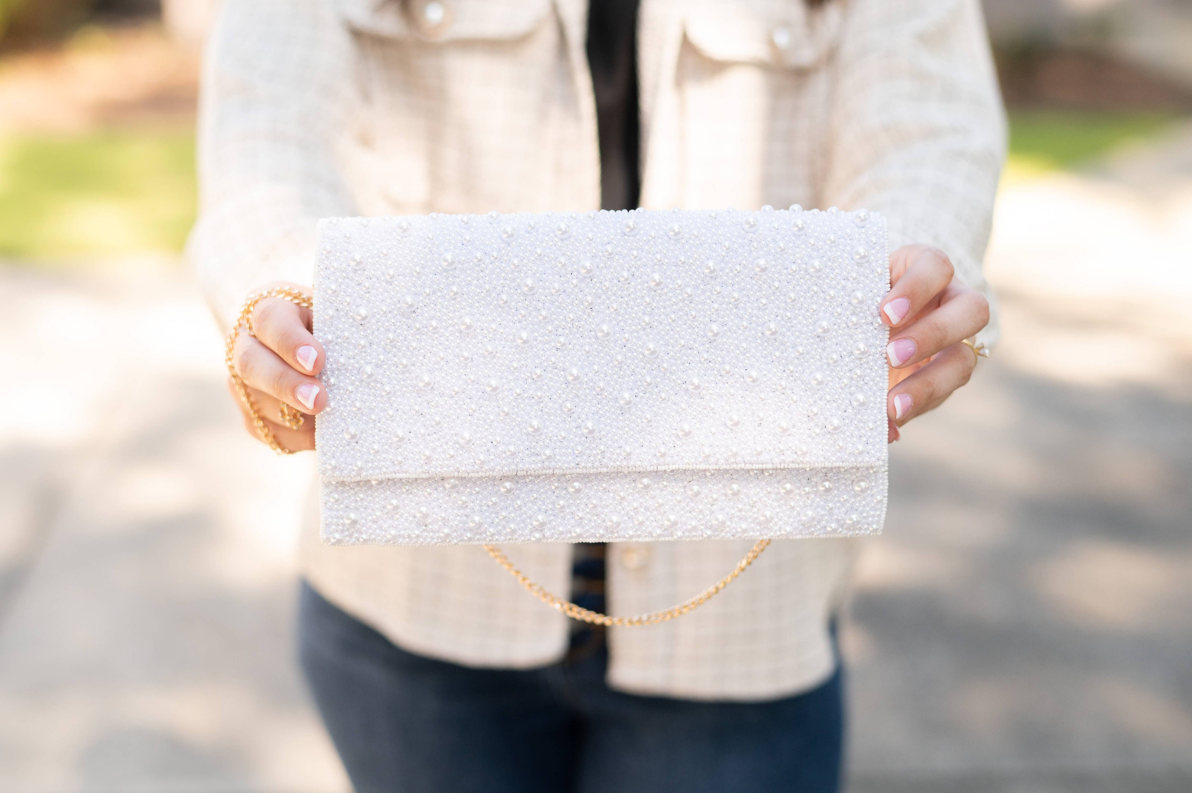 Pearl Beaded Clutch