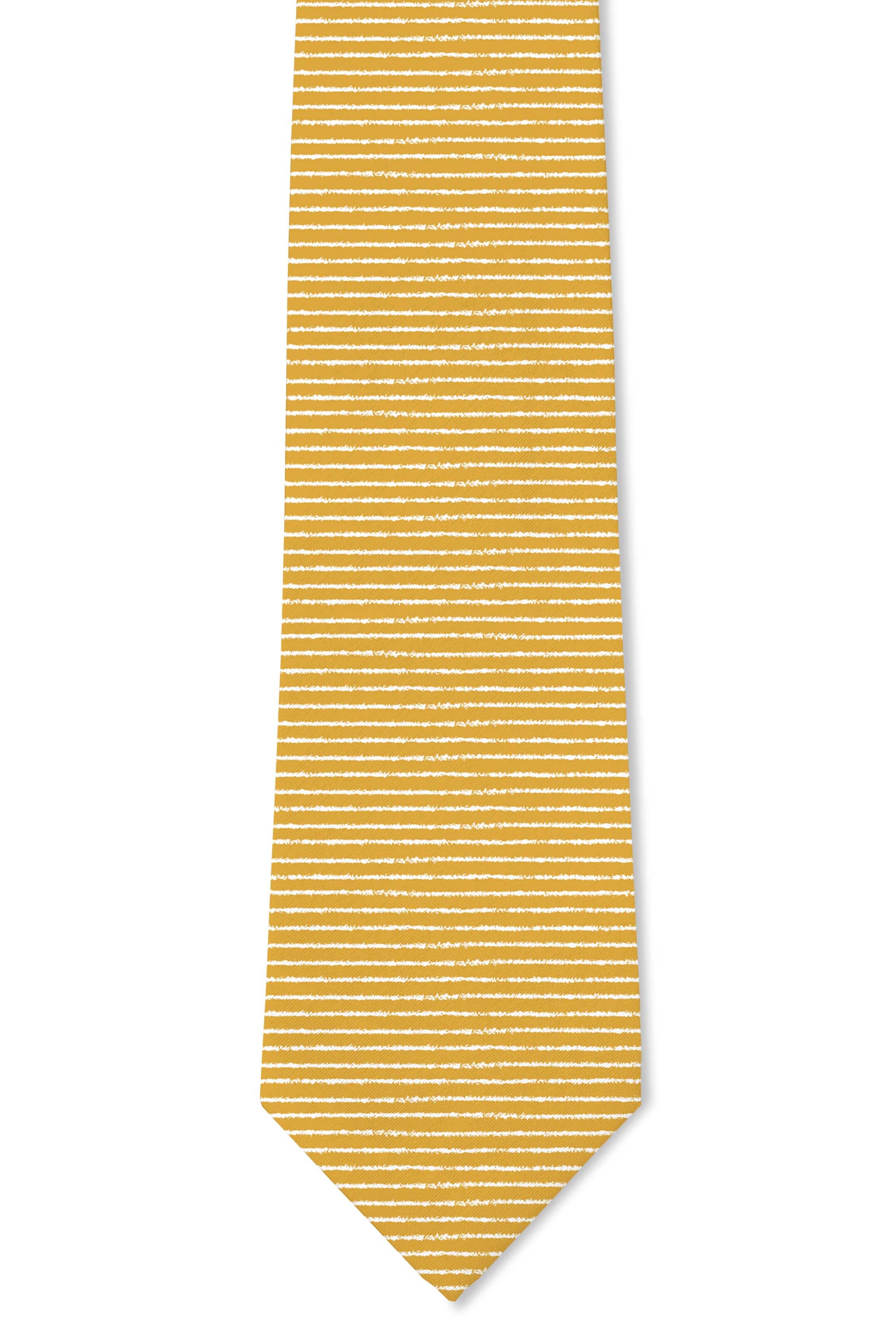 Tough Apparel Banks Yellow White Horizontal Stripe Mens Tie