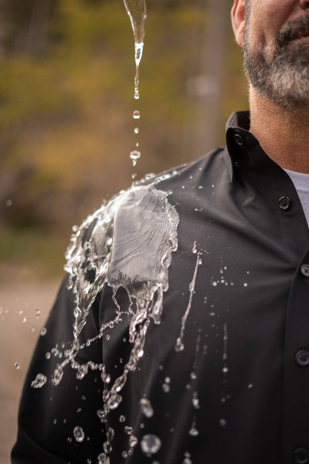 Hustle Performance Dress Shirt - Black Long Sleeve