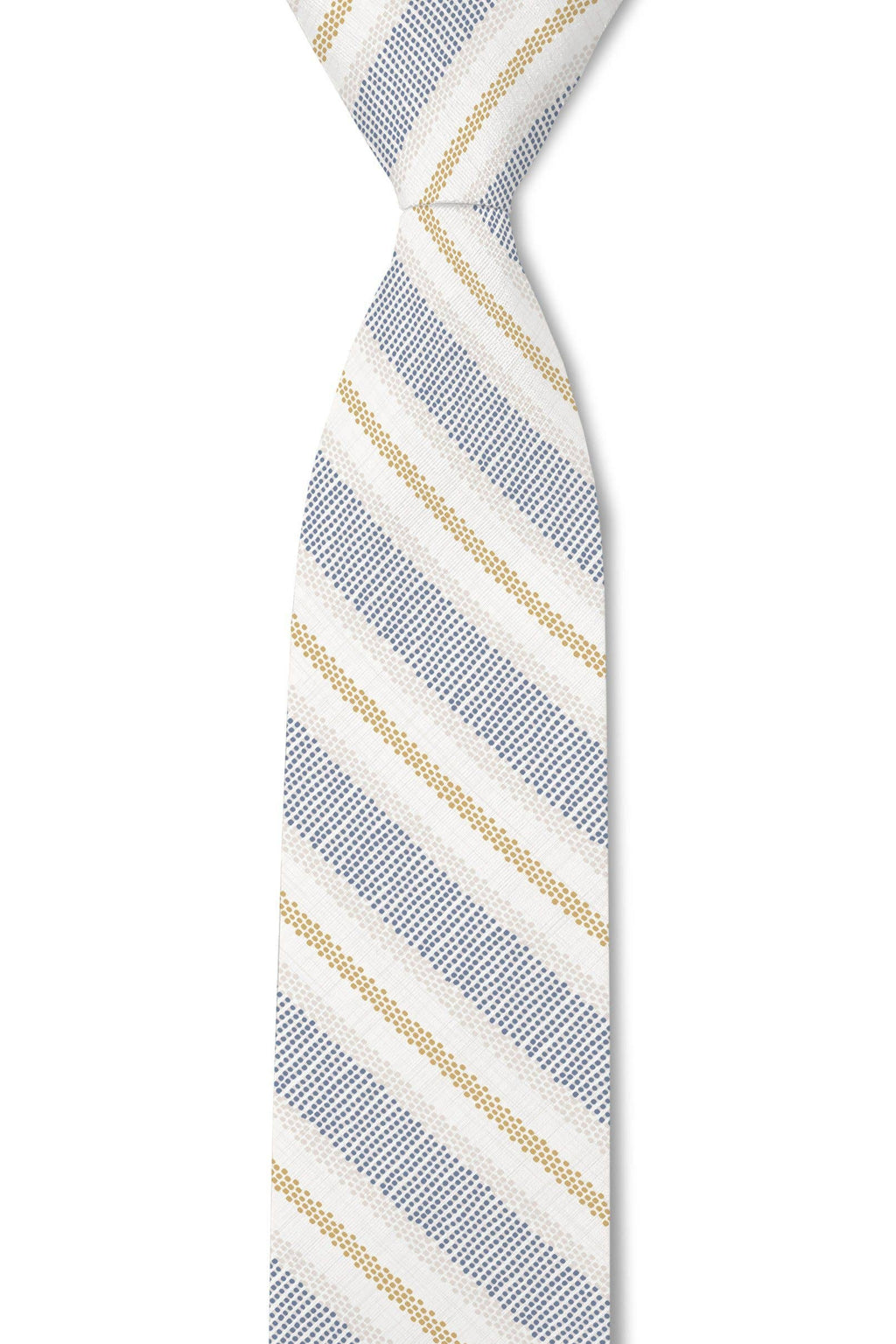 Calico Blue Yellow Textured Stripe Tie