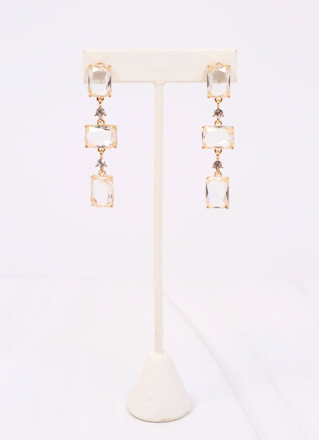 Minden Stone Drop Earring CLEAR