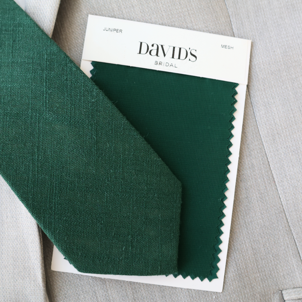 Hudson Two-Tone Hunter Green Solid & Floral Tail Tie