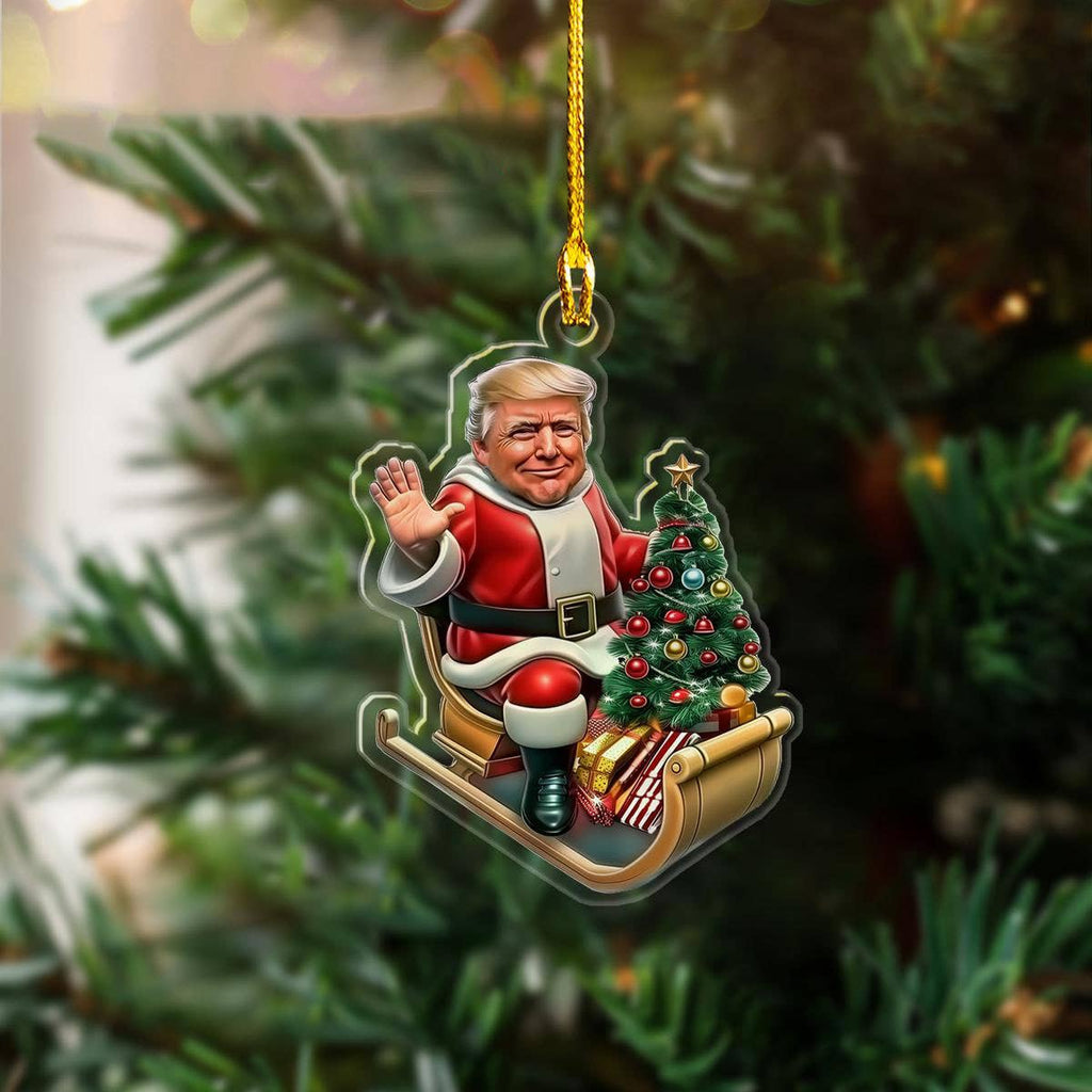 Santa Trump Ornament, Humorous Trump Christmas Ornament