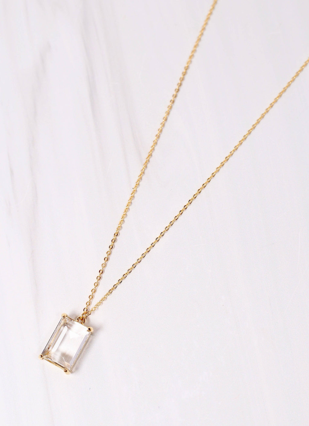 Lana Stone Drop Necklace - Clear