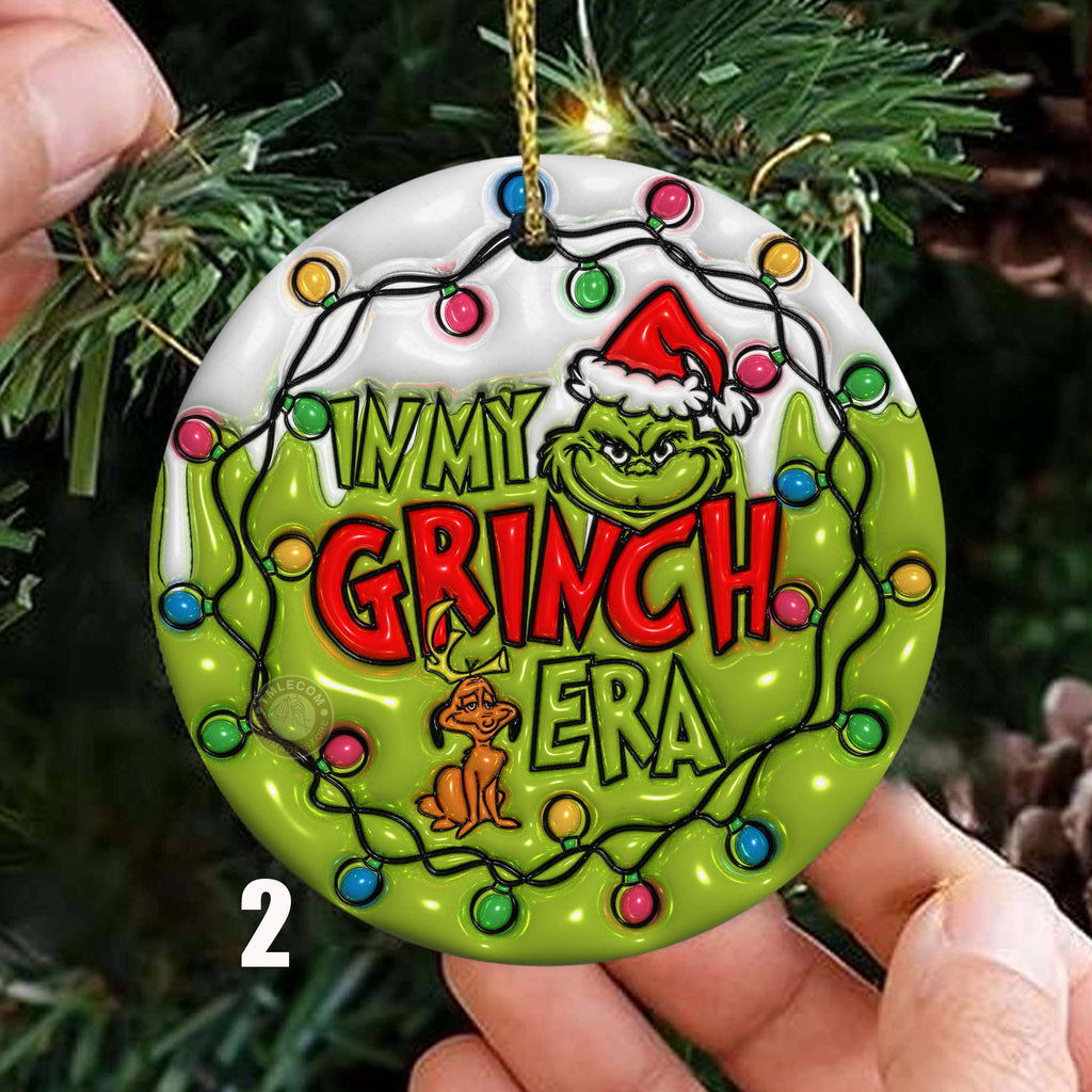 Grinchy Christmas Ornament, Grinchy Christmas Vibes Ornament