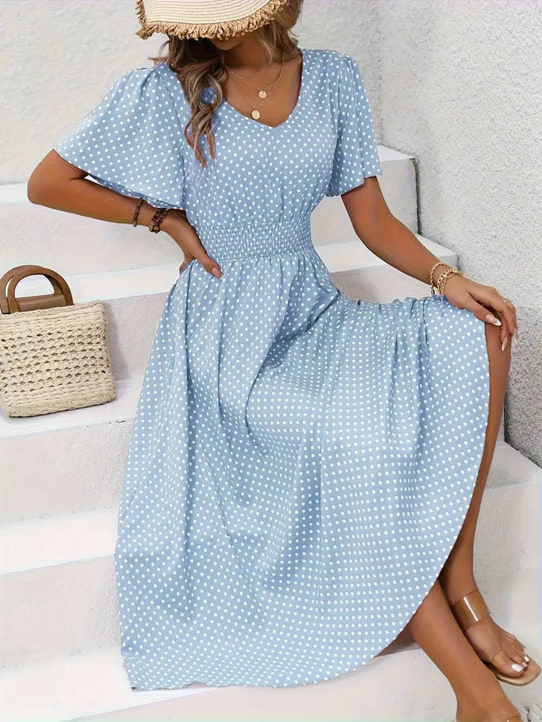 Polka Dot Pullover Dress
