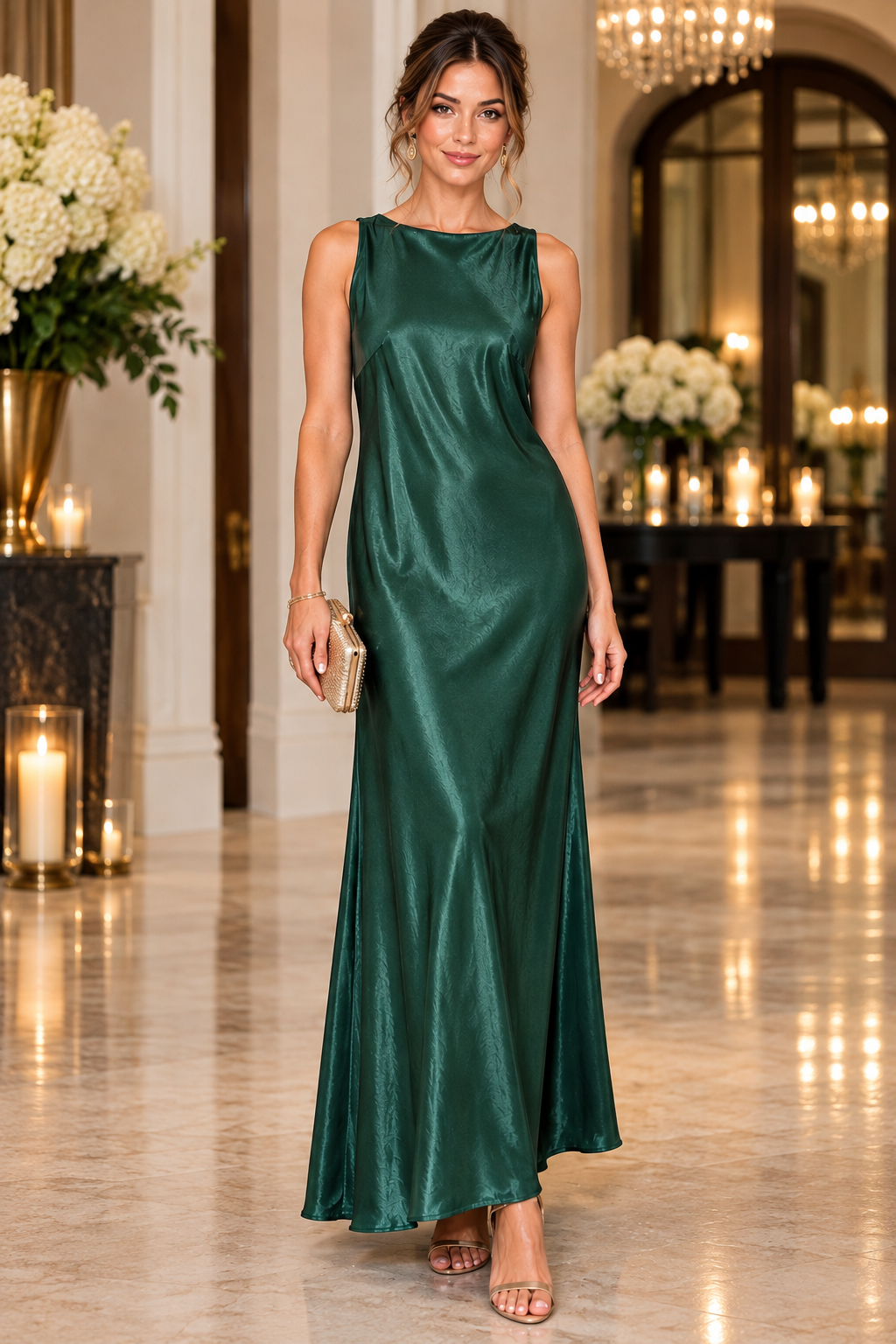 She+Sky Sleeveless Back Cowl Cocktail Maxi Dress - Sea Green