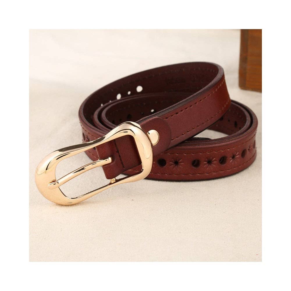 Genuine Leather Cowhide Casual All-Purpose Hollow Belt