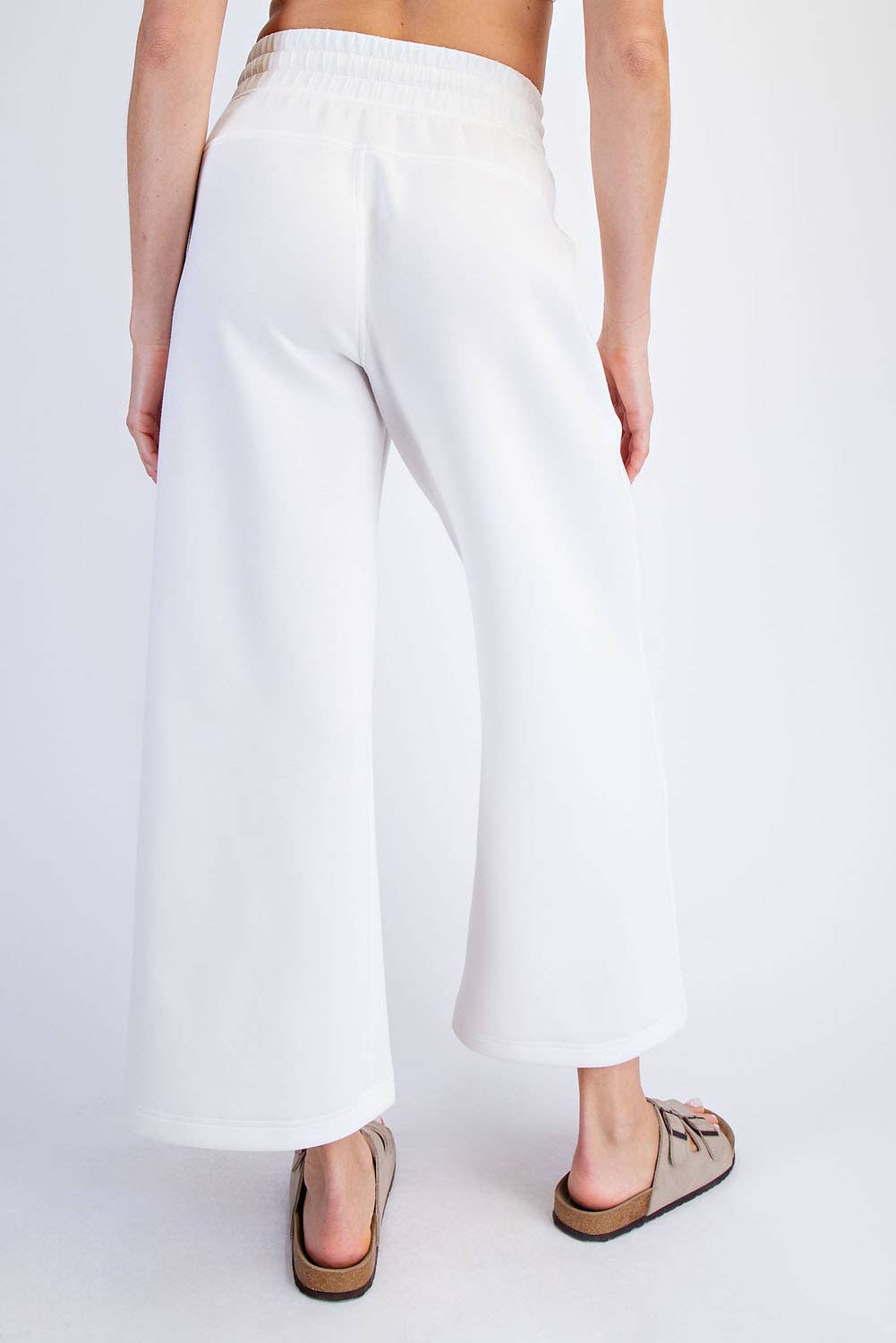 Modal Scuba Cropped Wide Pant - Rae Mode - Espresso / Black